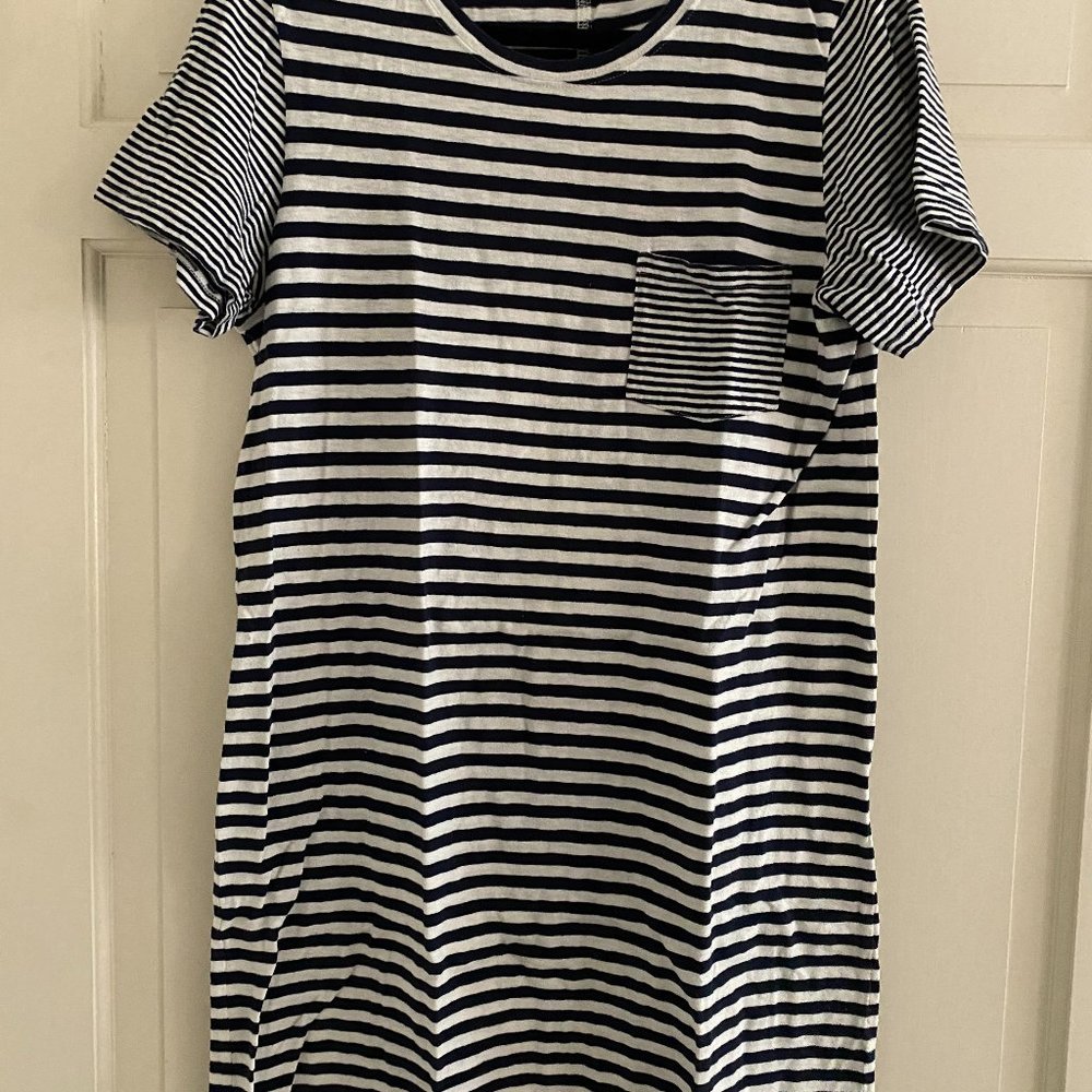J. Crew, Nacy Blue and White, Size L Dress